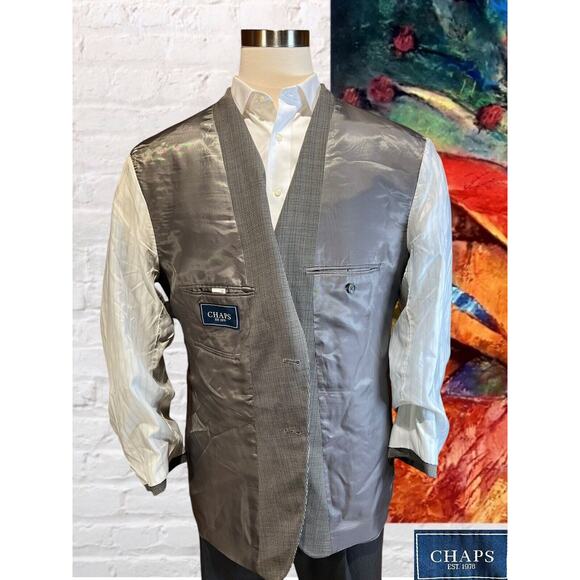 Chaps Ralph Lauren 44R Gray Rust Blue Birdseye Blazer Sport Coat Jacket - Picture 7 of 14